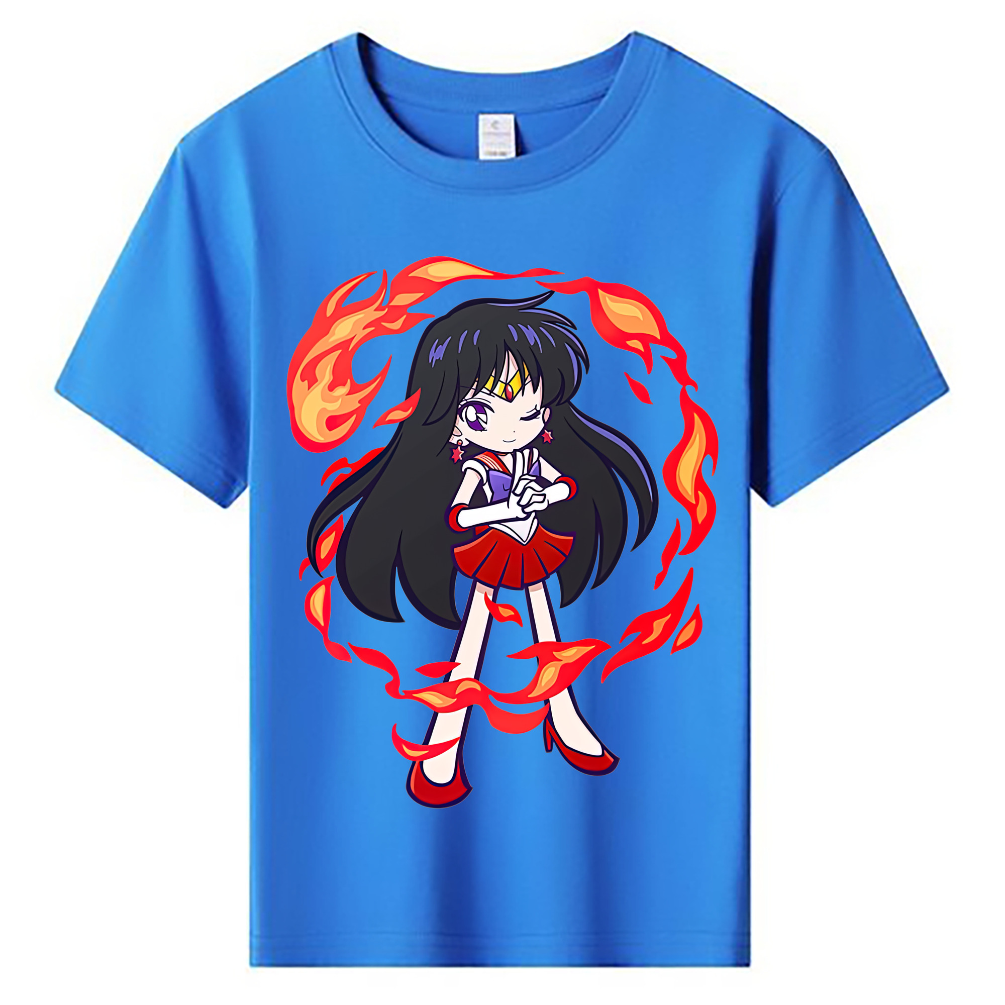 （画像用） 美少女戦士セーラームーン 火野レイ ひの レイ Sailor Moon Hino Rei （セーラーマーズ,Sailor Mars） 綿100％キッズTシャツ（フロントプリント）